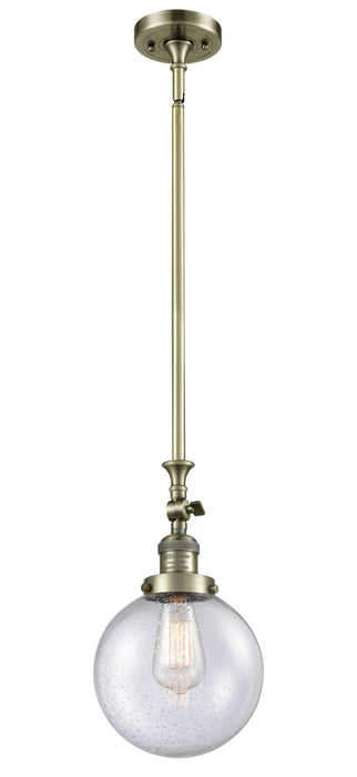 Innovations 206-AB-G204-8 One Light Mini Pendant, Antique Brass