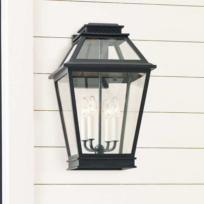 Visual Comfort Studio CO1034DWZ Four Light Outdoor Wall Lantern, Dark Weathered Zinc