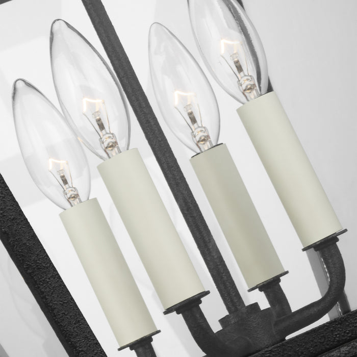 Visual Comfort Studio CO1054DWZ Four Light Hanging Lantern, Dark Weathered Zinc
