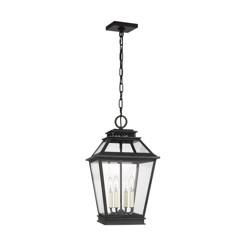 Visual Comfort Studio CO1054DWZ Four Light Hanging Lantern, Dark Weathered Zinc