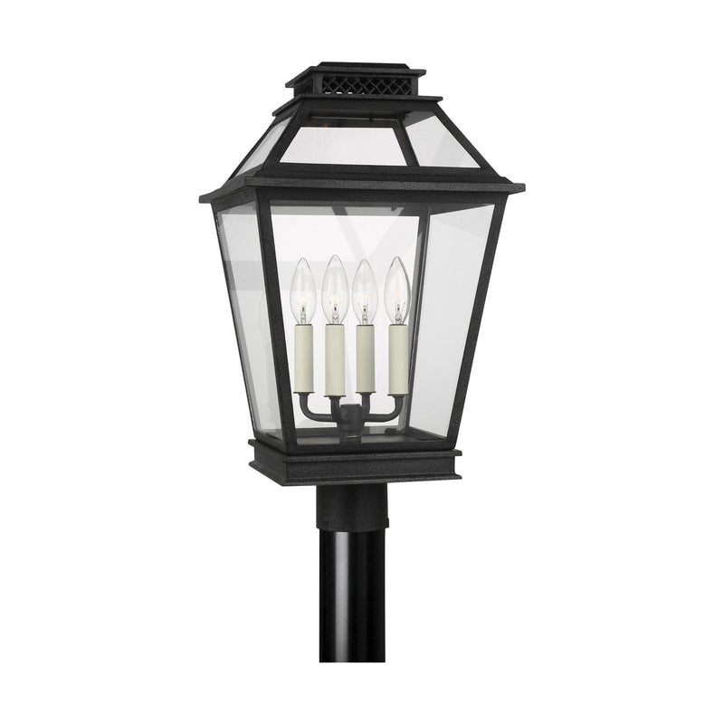 Visual Comfort Studio CO1064DWZ Four Light Post Lantern, Dark Weathered Zinc