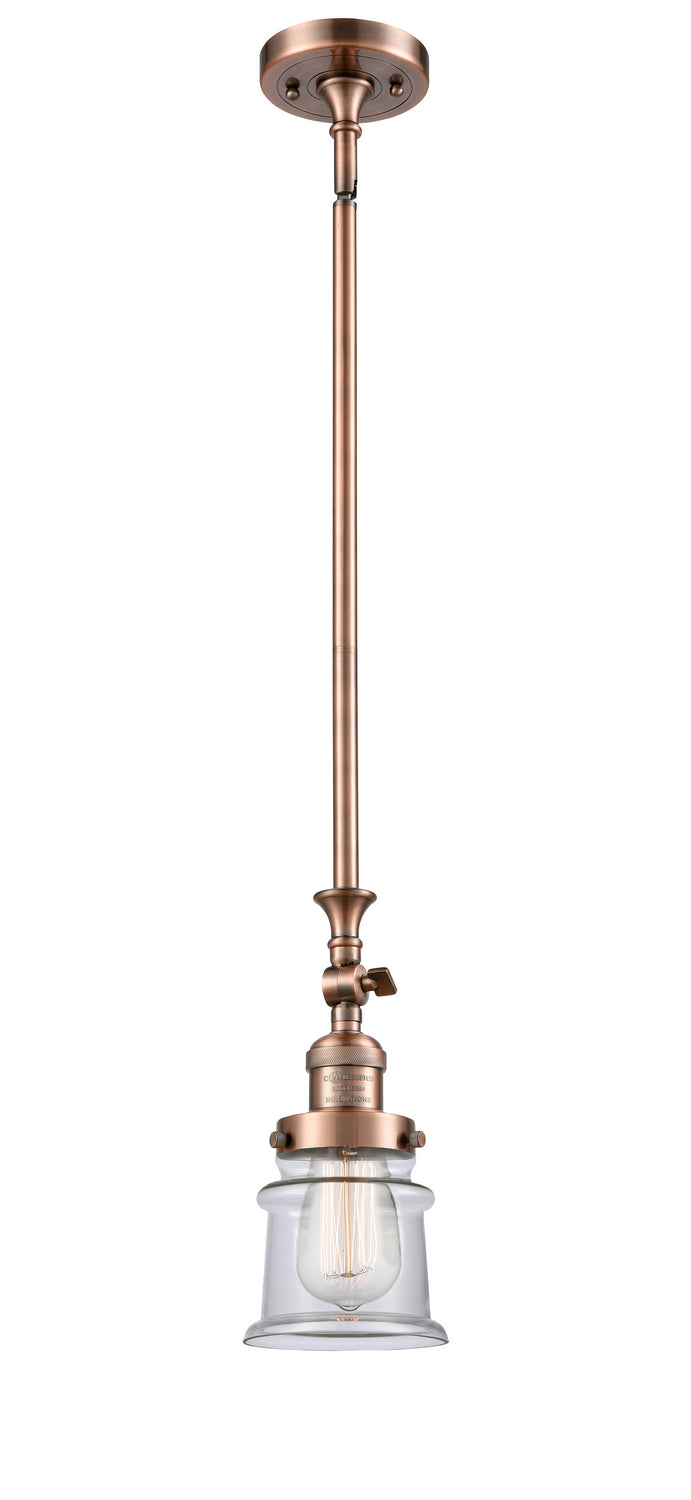 Innovations 206-AC-G182S One Light Mini Pendant, Antique Copper