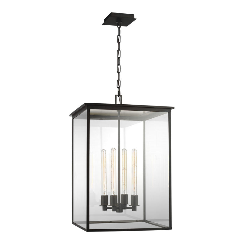Visual Comfort Studio CO1164HTCP Four Light Hanging Lantern, Heritage Copper