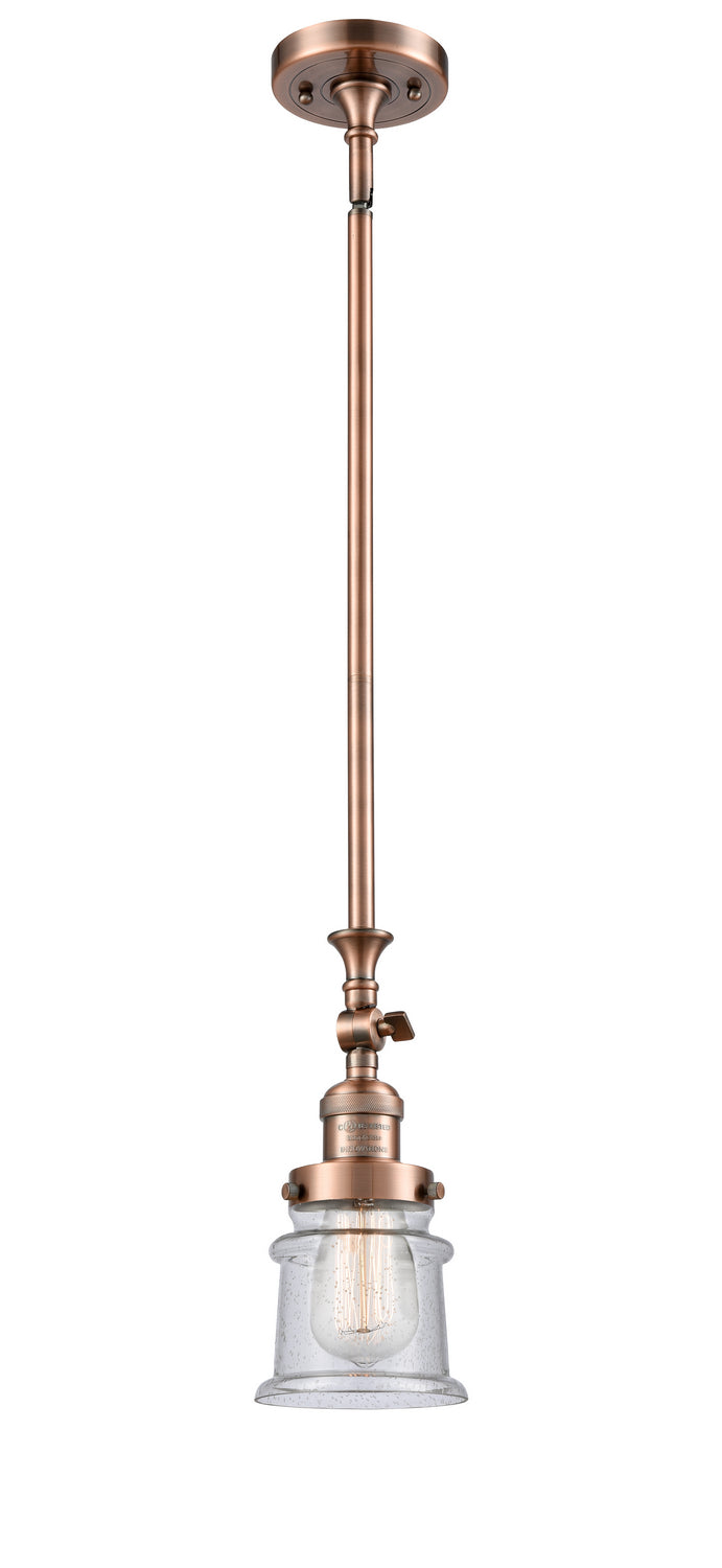Innovations 206-AC-G184S One Light Mini Pendant, Antique Copper