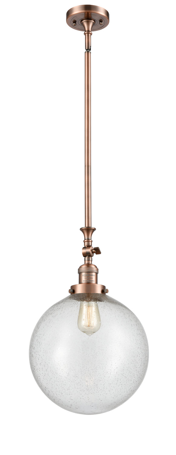 Innovations 206-AC-G204-12 One Light Mini Pendant, Antique Copper