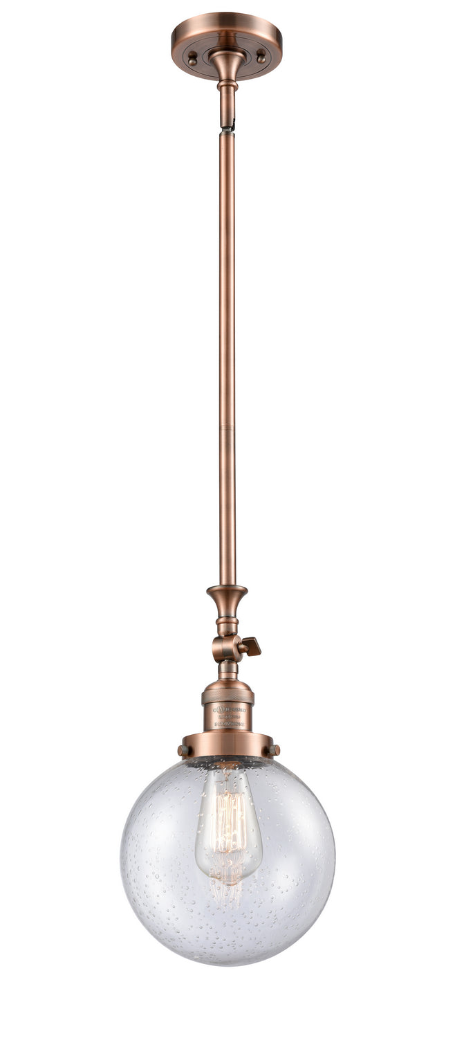 Innovations 206-AC-G204-8 One Light Mini Pendant, Antique Copper