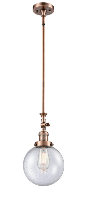 Innovations 206-AC-G204-8 One Light Mini Pendant, Antique Copper