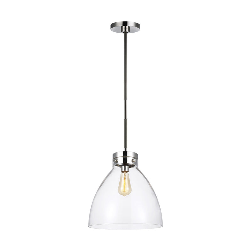 Visual Comfort Studio CP1121PN One Light Pendant, Polished Nickel
