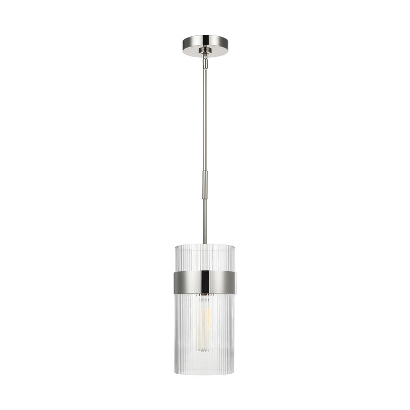Visual Comfort Studio CP1171PN One Light Pendant, Polished Nickel
