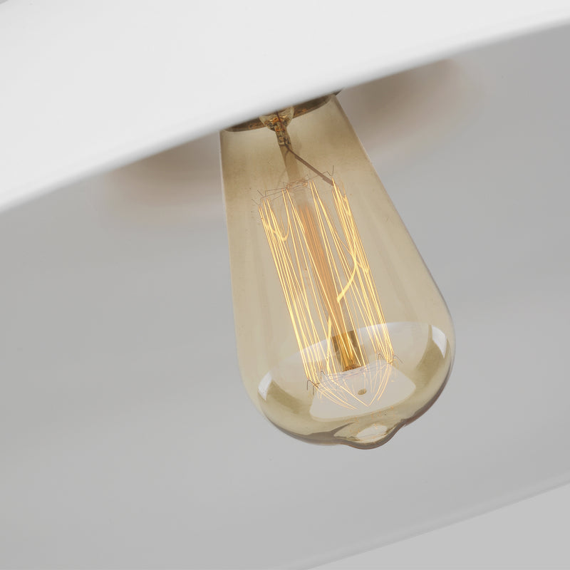 Visual Comfort Studio CP1231MWTBBS One Light Pendant, Matte White and Burnished Brass