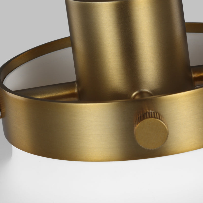 Visual Comfort Studio CP1231MWTBBS One Light Pendant, Matte White and Burnished Brass