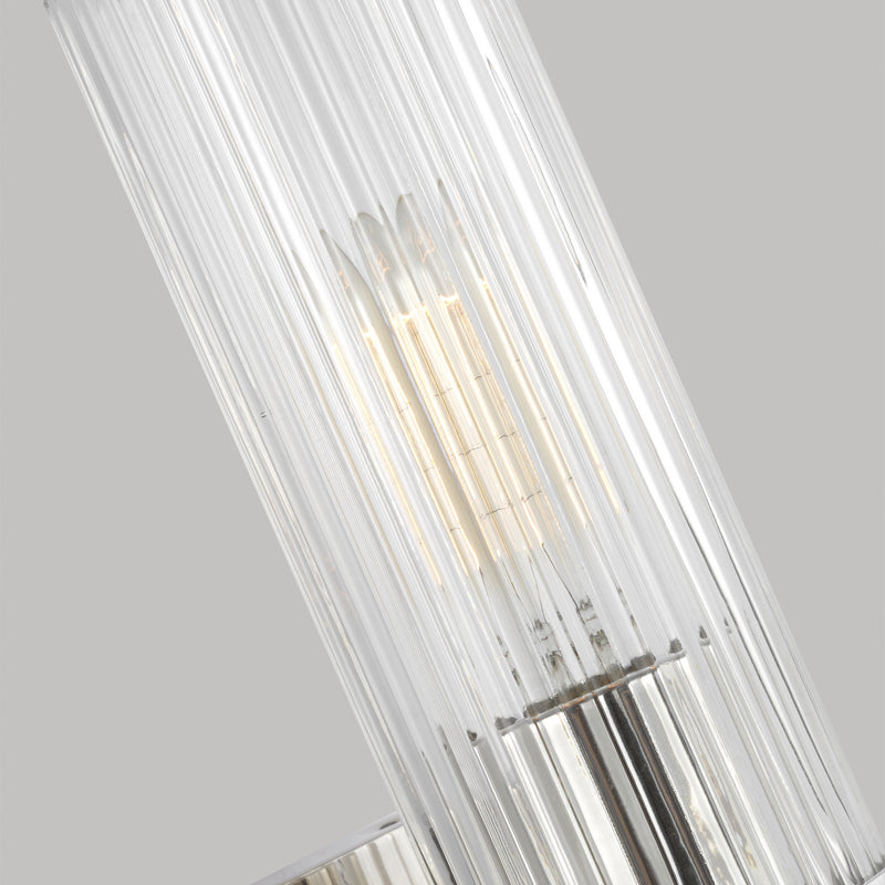 Visual Comfort Studio CV1021PN One Light Wall Sconce, Polished Nickel