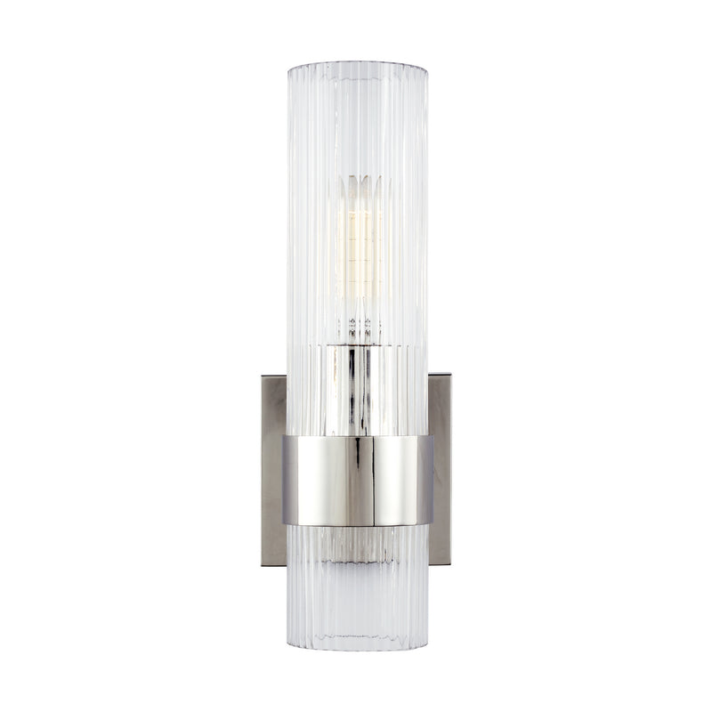 Visual Comfort Studio CV1021PN One Light Wall Sconce, Polished Nickel