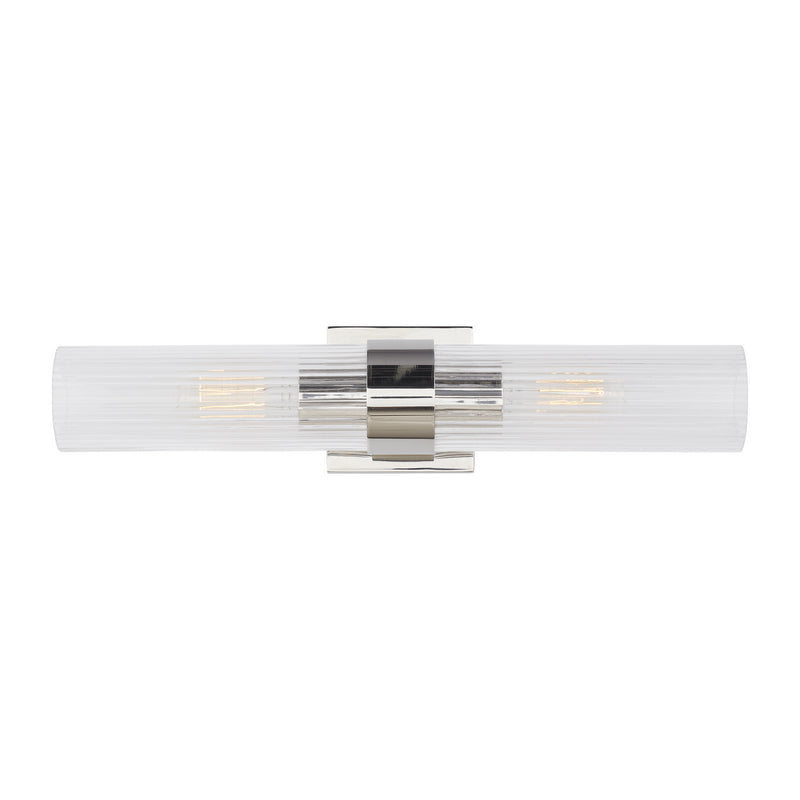 Visual Comfort Studio CV1022PN Two Light Wall Sconce, Polished Nickel