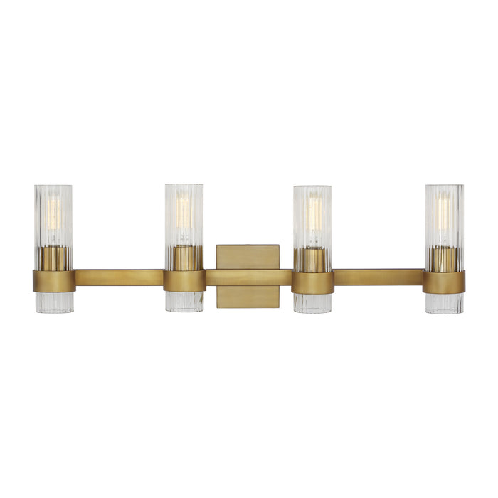 Visual Comfort Studio CV1024BBS Four Light Vanity, Burnished Brass