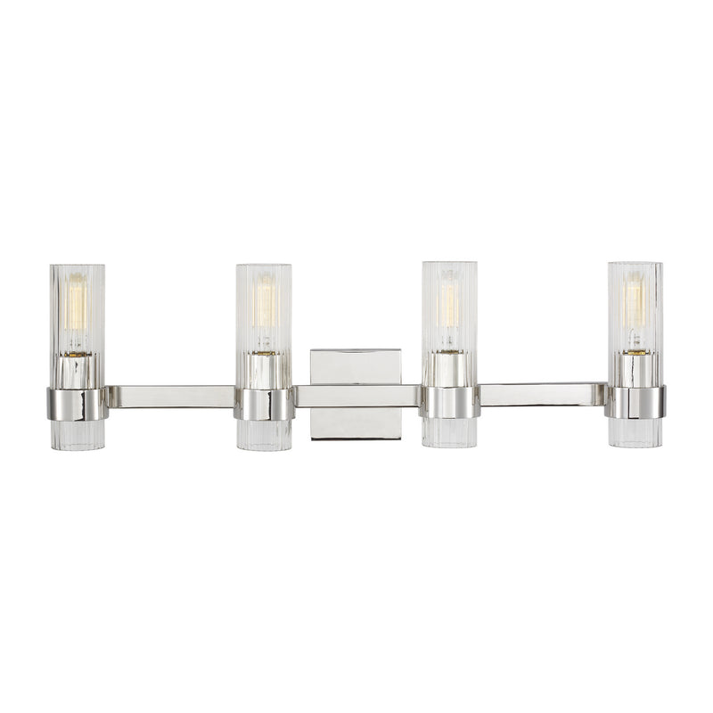 Visual Comfort Studio CV1024PN Four Light Vanity, Polished Nickel