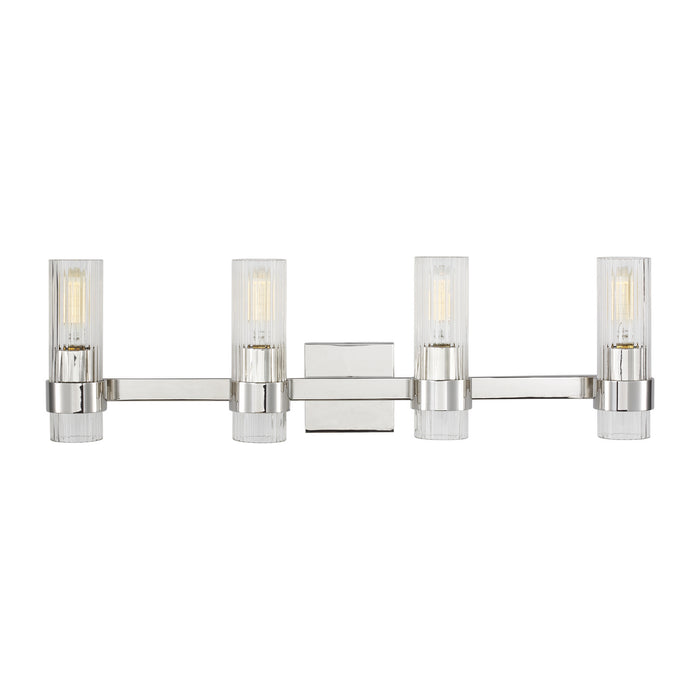 Visual Comfort Studio CV1024PN Four Light Vanity, Polished Nickel