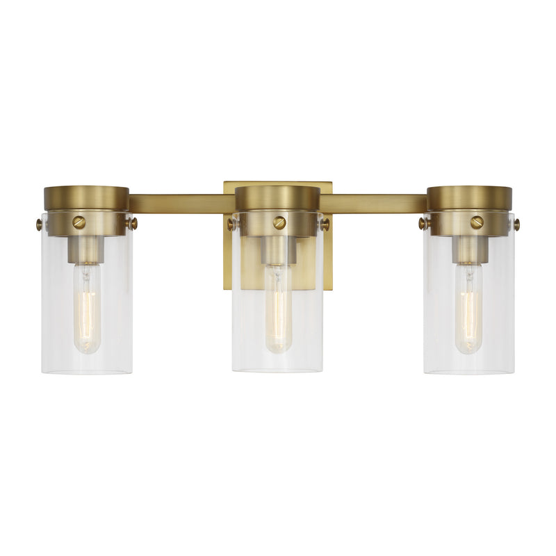 Visual Comfort Studio CW1003BBS Three Light Vanity, Burnished Brass