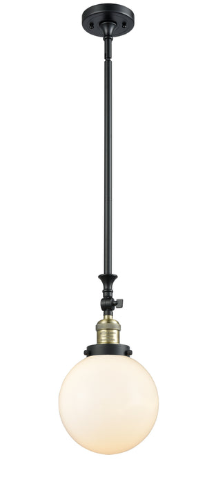 Innovations 206-BAB-G201-8 One Light Mini Pendant, Black Antique Brass