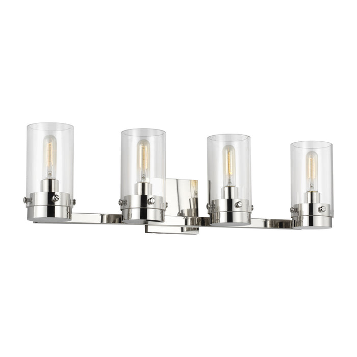 Visual Comfort Studio CW1004PN Four Light Vanity, Polished Nickel