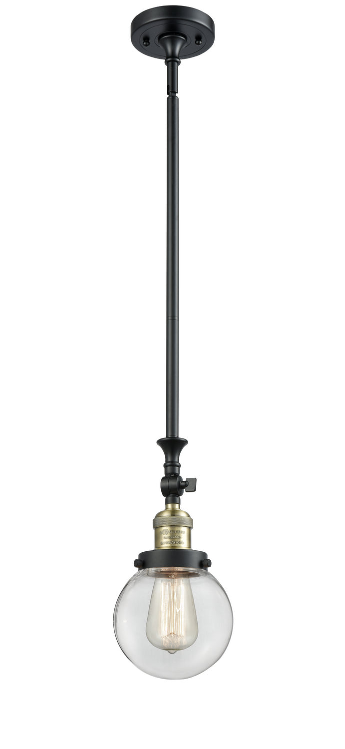 Innovations 206-BAB-G202-6 One Light Mini Pendant, Black Antique Brass