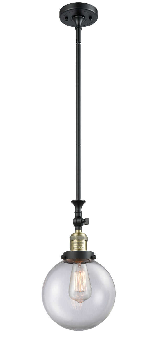 Innovations 206-BAB-G202-8 One Light Mini Pendant, Black Antique Brass