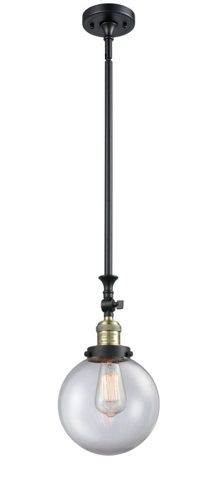Innovations 206-BAB-G202-8 One Light Mini Pendant, Black Antique Brass