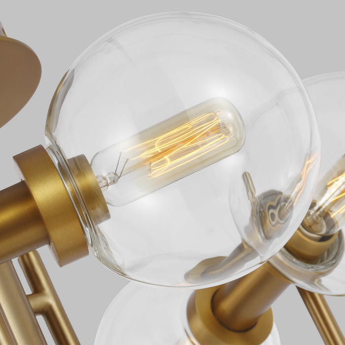 Visual Comfort Studio EF1036BBS Six Light Semi-Flush Mount, Burnished Brass