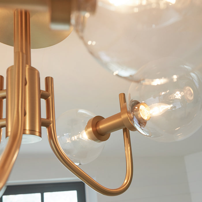 Visual Comfort Studio EF1036BBS Six Light Semi-Flush Mount, Burnished Brass