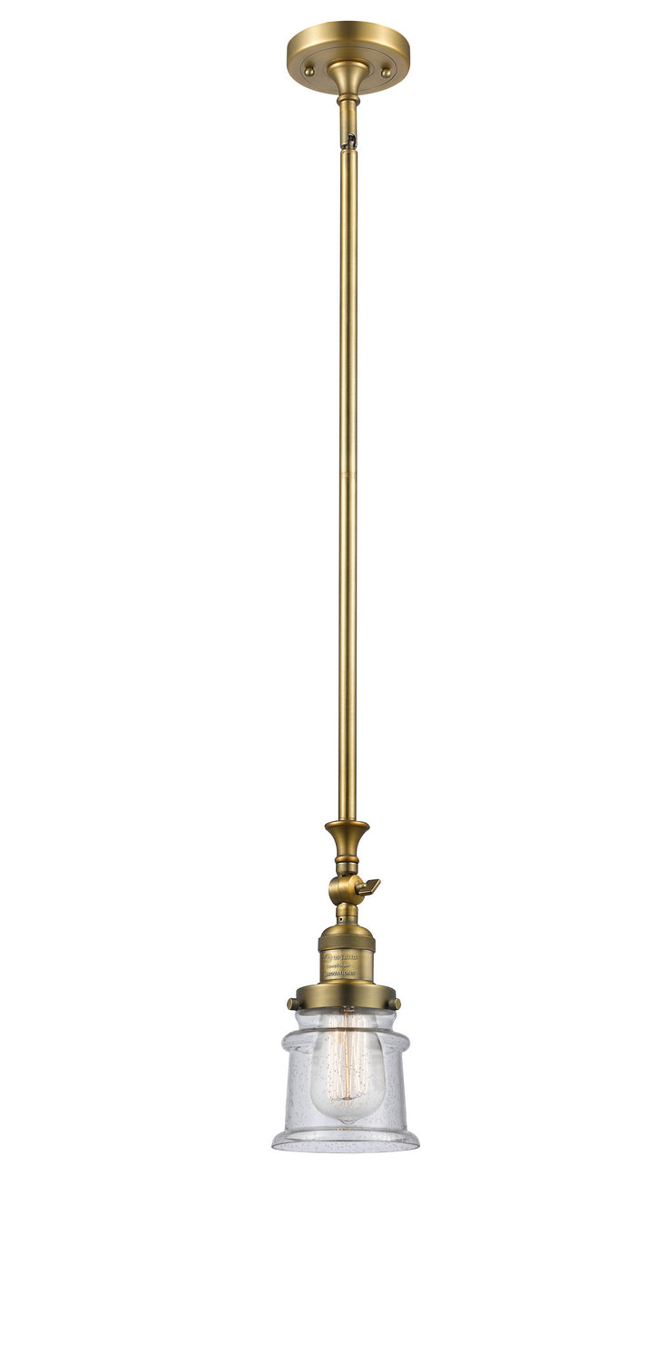 Innovations 206-BB-G184S One Light Mini Pendant, Brushed Brass