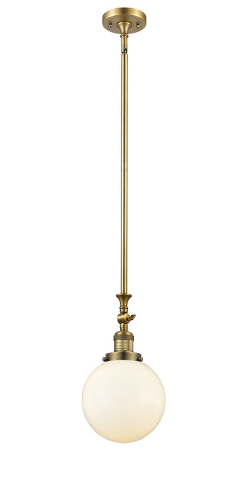 Innovations 206-BB-G201-8 One Light Mini Pendant, Brushed Brass