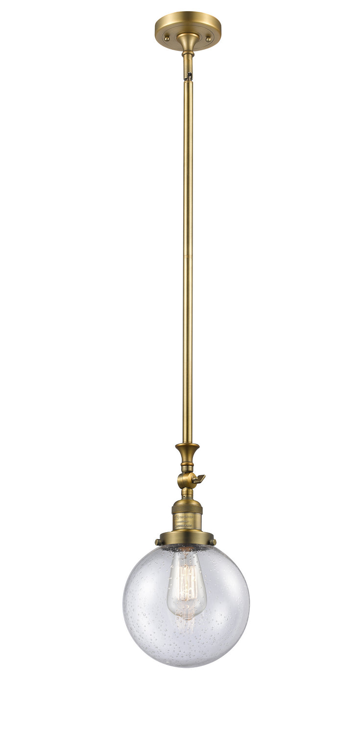 Innovations 206-BB-G204-8 One Light Mini Pendant, Brushed Brass