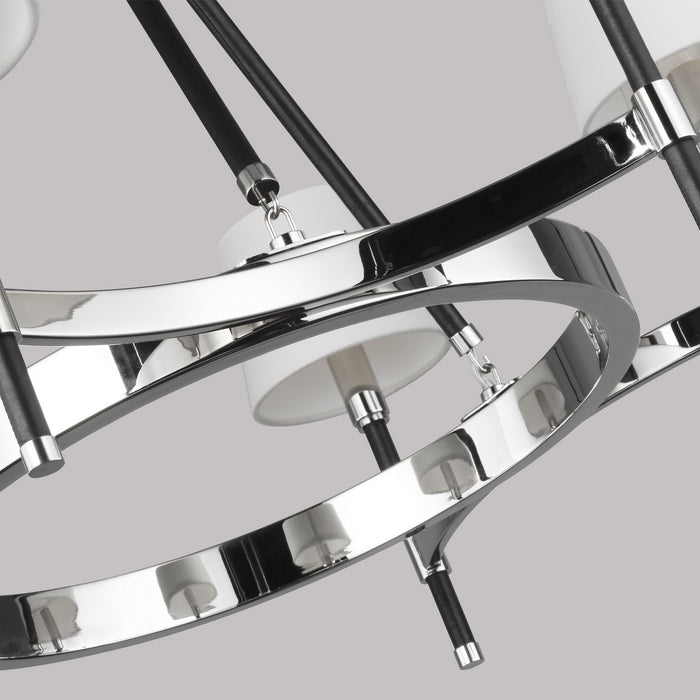 Visual Comfort Studio LC1006PN Six Light Chandelier, Polished Nickel