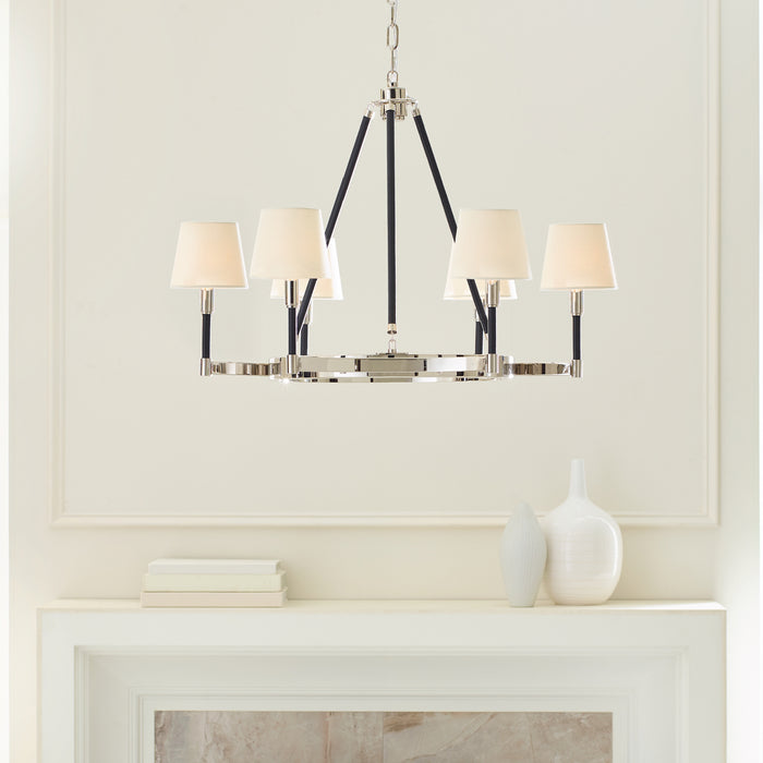 Visual Comfort Studio LC1006PN Six Light Chandelier, Polished Nickel