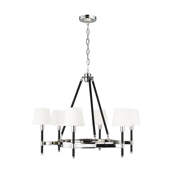 Visual Comfort Studio LC1006PN Six Light Chandelier, Polished Nickel
