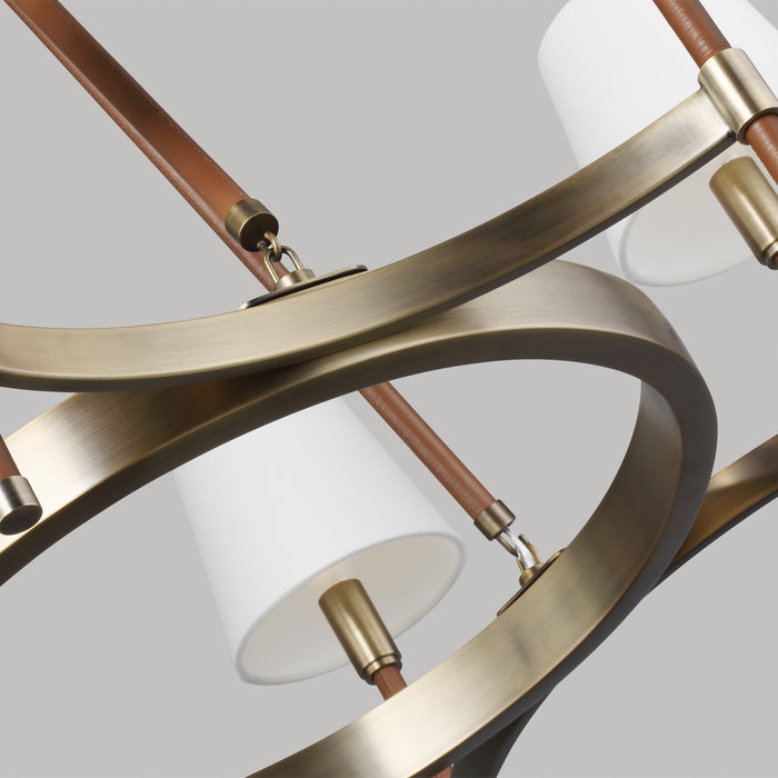Visual Comfort Studio LC1006TWB Six Light Chandelier, Time Worn Brass