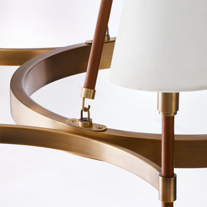 Visual Comfort Studio LC1006TWB Six Light Chandelier, Time Worn Brass