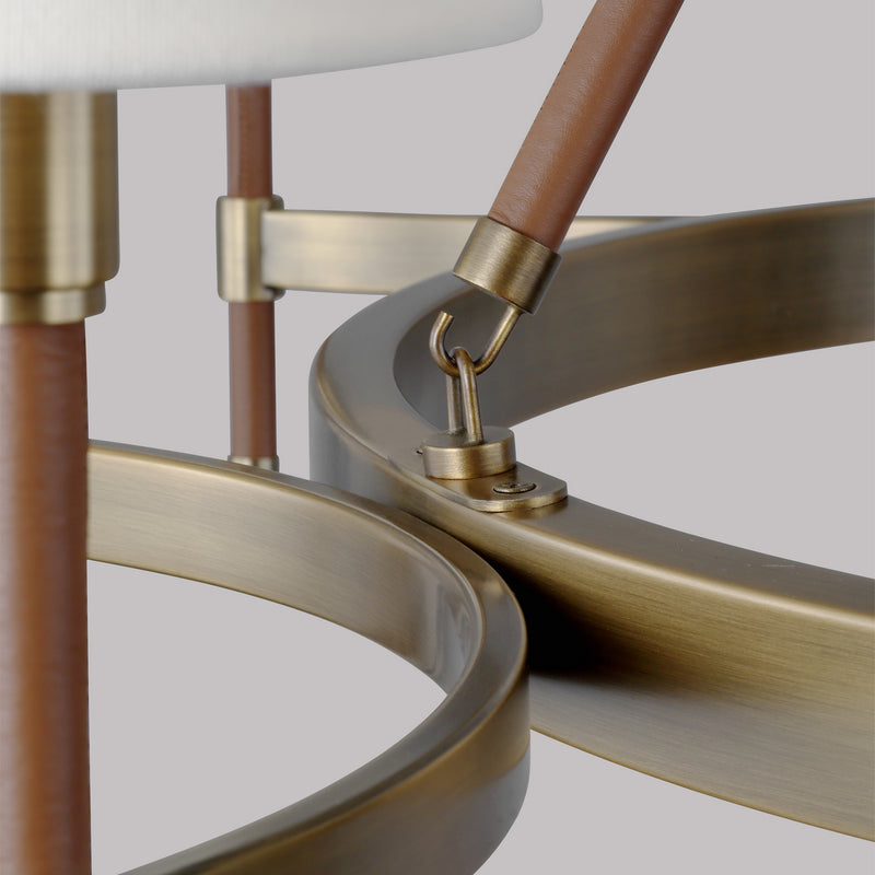 Visual Comfort Studio LC1018TWB Eight Light Chandelier, Time Worn Brass