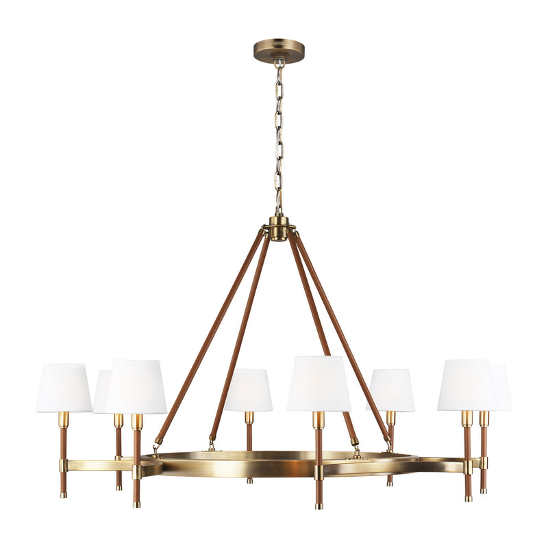 Visual Comfort Studio LC1018TWB Eight Light Chandelier, Time Worn Brass