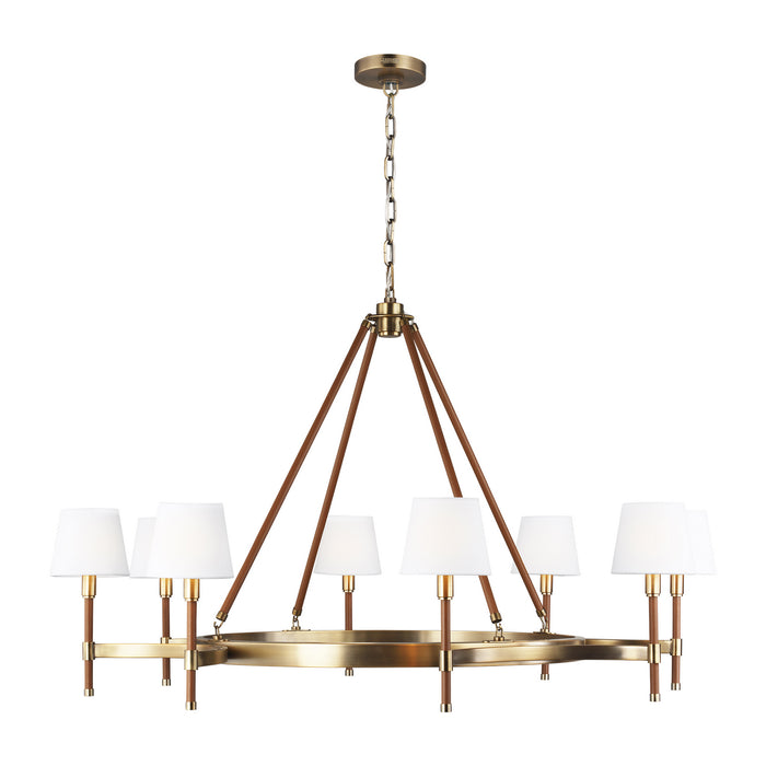 Visual Comfort Studio LC1018TWB Eight Light Chandelier, Time Worn Brass