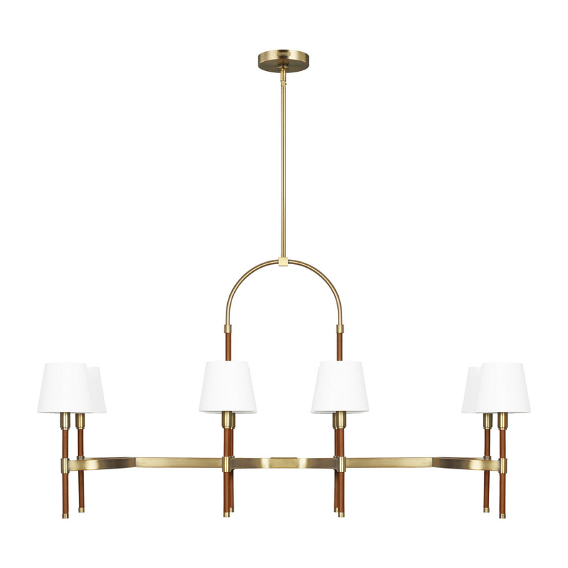 Visual Comfort Studio LC1028TWB Eight Light Chandelier, Time Worn Brass