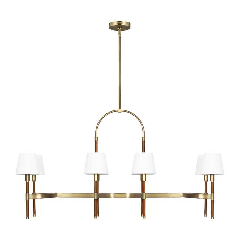 Visual Comfort Studio LC1028TWB Eight Light Chandelier, Time Worn Brass (Open Box - Final Sale)