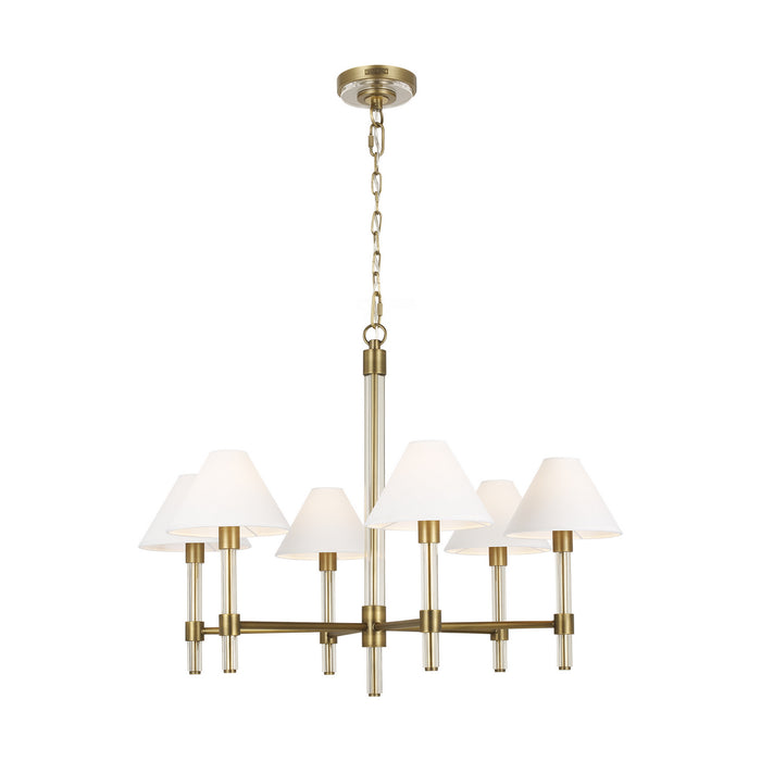 Visual Comfort Studio LC1076TWB Six Light Chandelier, Time Worn Brass