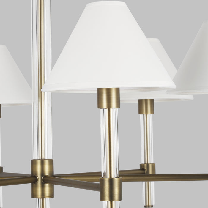 Visual Comfort Studio LC1076TWB Six Light Chandelier, Time Worn Brass