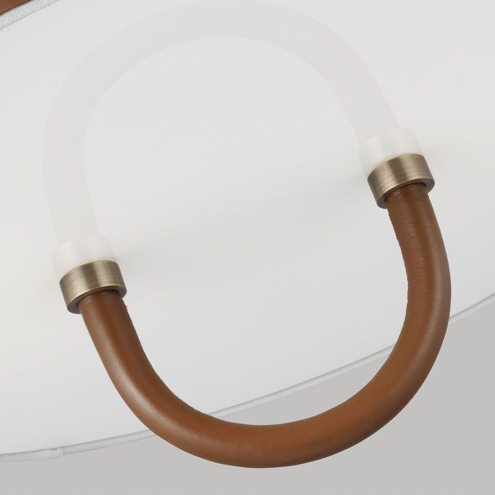 Visual Comfort Studio LF1002TWB Two Light Flush Mount, Time Worn Brass