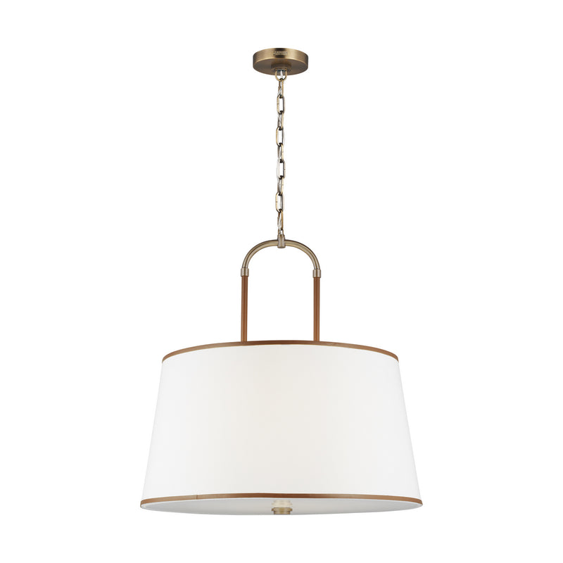 Visual Comfort Studio LP1024TWB Four Light Pendant, Time Worn Brass