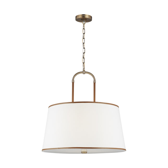 Visual Comfort Studio LP1024TWB Four Light Pendant, Time Worn Brass