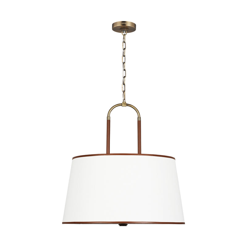 Visual Comfort Studio LP1024TWB Four Light Pendant, Time Worn Brass
