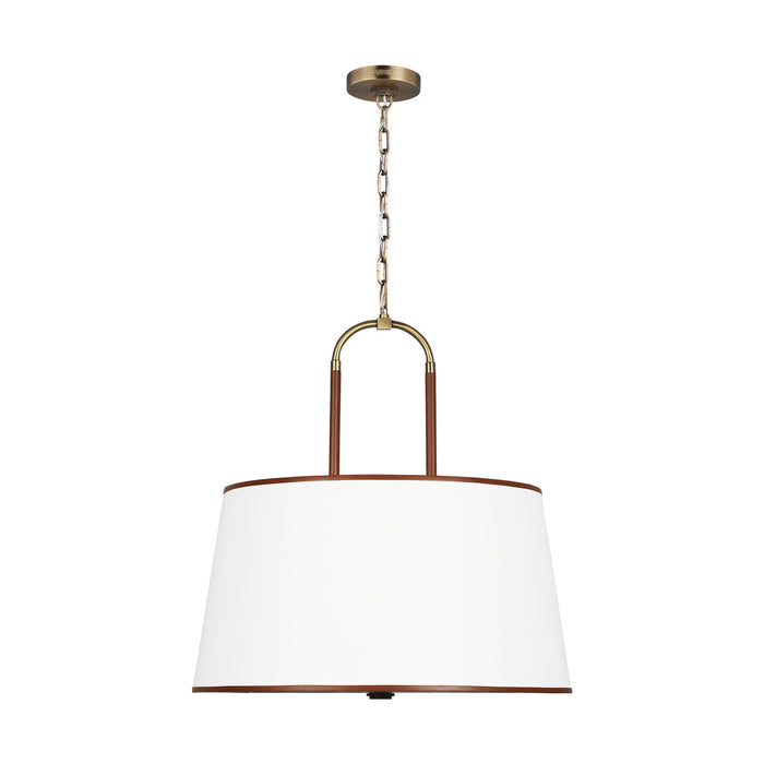 Visual Comfort Studio LP1024TWB Four Light Pendant, Time Worn Brass