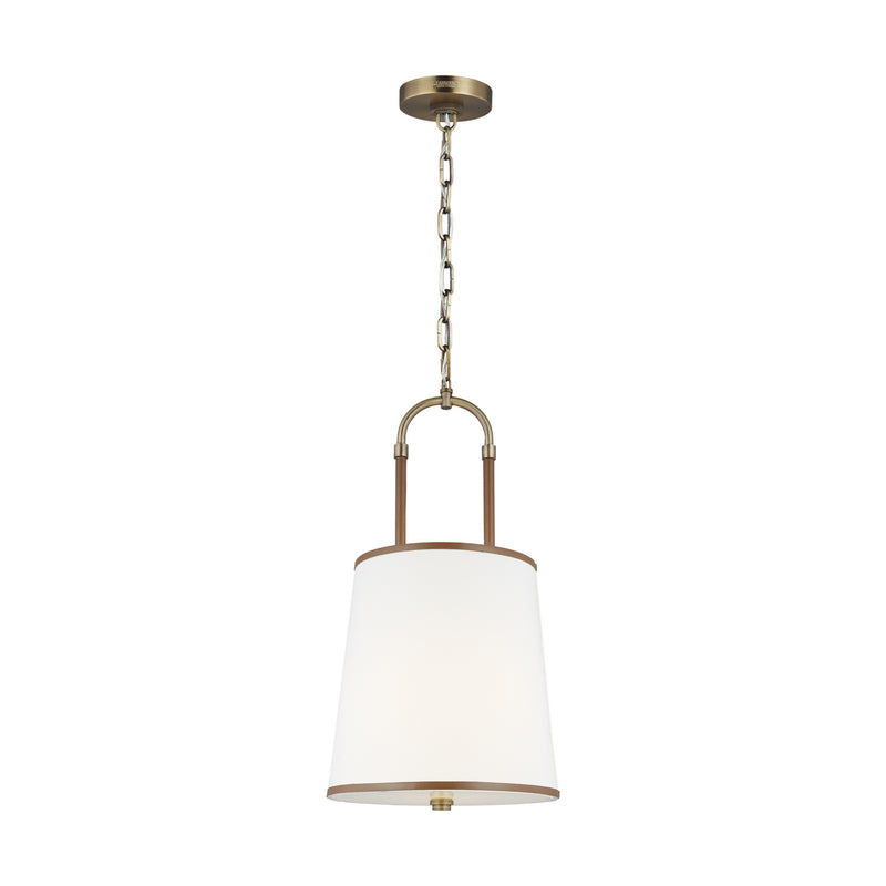 Visual Comfort Studio LP1031TWB One Light Pendant, Time Worn Brass